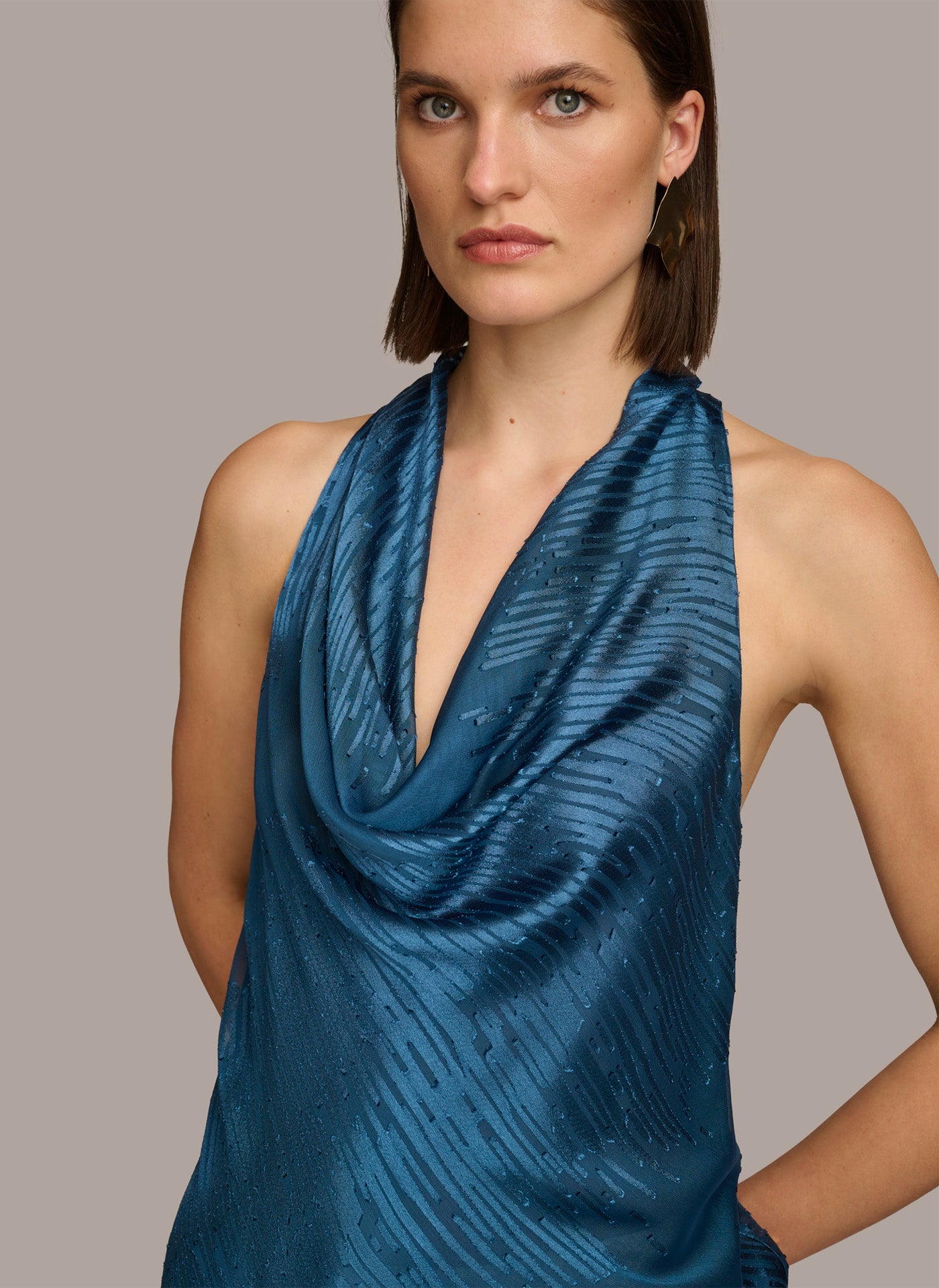 (image for) INGENIOUS BURNOUT COWL NECK TOP